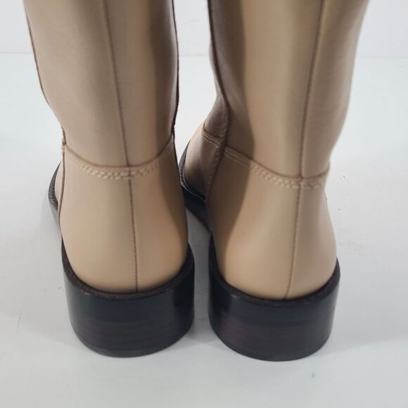 J. Crew Women's Leather Knee High Pull On Riding Boots Beechwood Cream Size 5.5 - Picture 5 of 14
